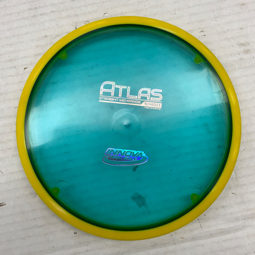 Vist Large View of Product Image Which is Used Innova CHAMPION ATLAS Disc Golf Mid Range Royal Blue