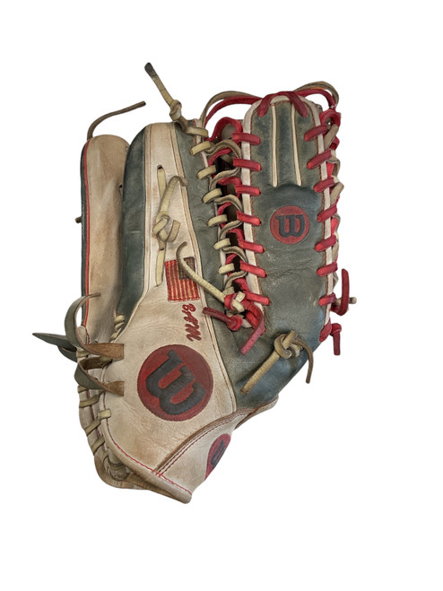 Vist Large View of Product Image Which is Used Wilson A2000 OT6 12.75 BB/SB Glove LH Throw Grey 12 3/4"