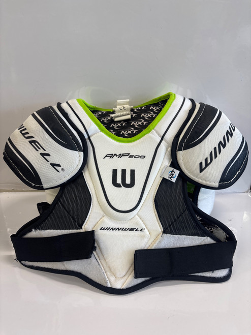 Vist Large View of Product Image Which is Used WinnWell AMP 500 S/P Senior Shoulder Pads LG