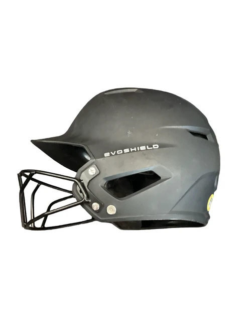 Vist Large View of Product Image Which is Used Evoshield BLACK HELMET Batting Helmet w/Mask Black M/L