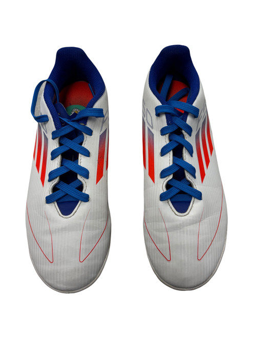 Vist Large View of Product Image Which is Used Adidas Soccer Indoor Shoes White Junior 03.5