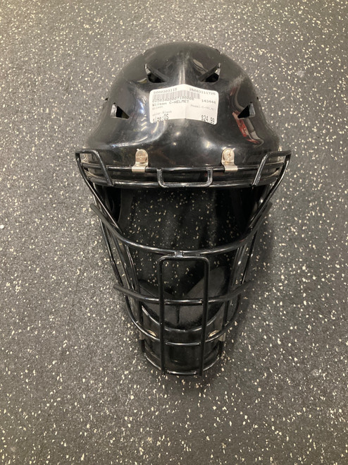 Vist Large View of Product Image Which is Used Wilson C-HELMET Catchers Helmet w/Mask Black One Size