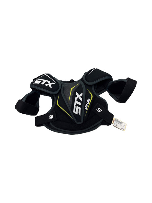 Vist Large View of Product Image Which is Used STX STALLION Lacrosse Shoulder Pads Black XXS