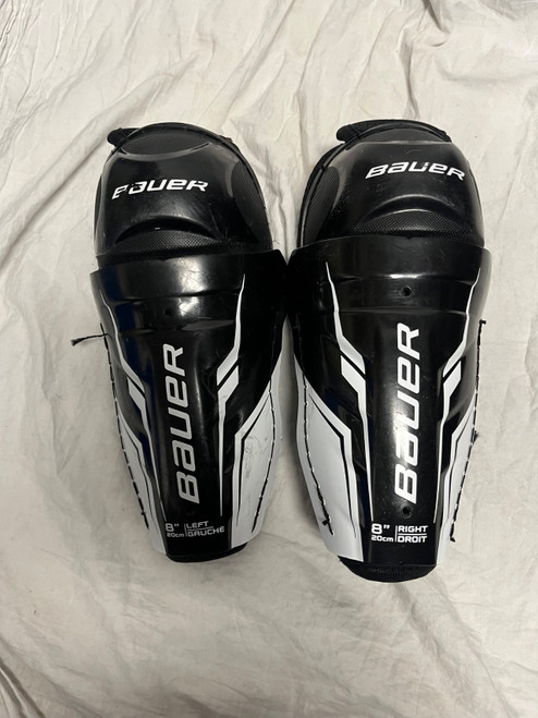 Vist Large View of Product Image Which is Used Bauer LEGACY SHINS Youth Shin Guards Black 8"
