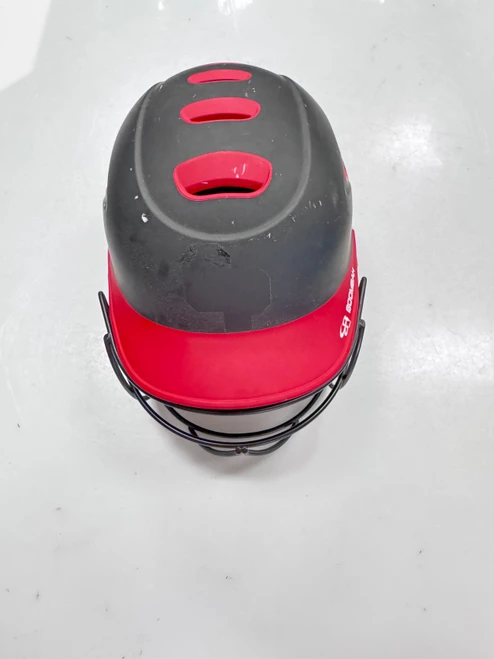 Vist Large View of Product Image Which is Used BoomBah BBH2-JR Batting Helmet w/Mask Black And Red One Size