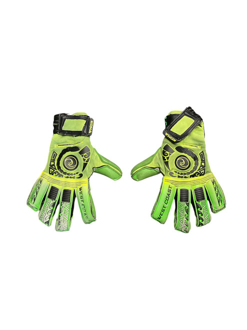 Vist Large View of Product Image Which is Used WEST COAST KONA SZ 10 Soccer Goalie Gloves Neon Green 10