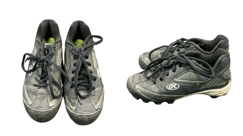 Vist Large View of Product Image Which is Used Rawlings BASEBALL CLEATS BB/SB Cleats Black Junior 02