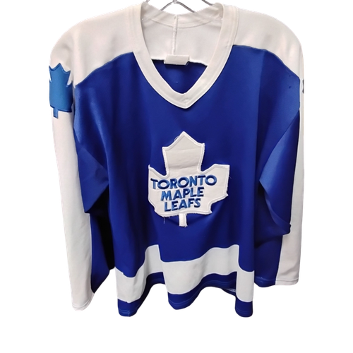 Vist Large View of Product Image Which is Used CCM TORONTO MAPLE LEAFS Hockey Tops Junior Navy Blue LG