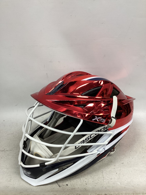 Vist Large View of Product Image Which is Used Cascade XRS PRO Lacrosse Helmet Red One Size