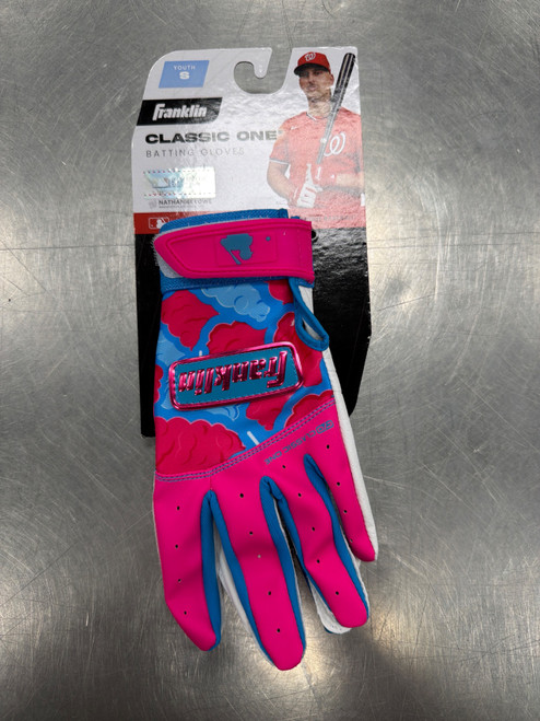 Vist Large View of Product Image Which is New Franklin CLASSIC ONE YOUTH BB/SB Batting Gloves Pink SM