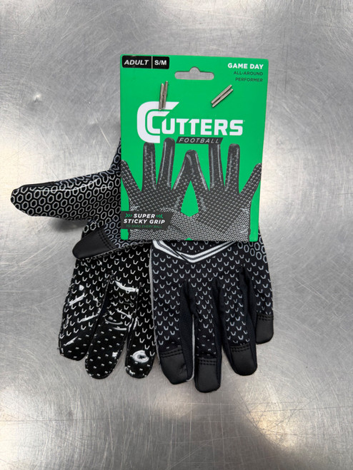 Vist Large View of Product Image Which is New Cutters GAME DAY ADULT FB Gloves Black S/M