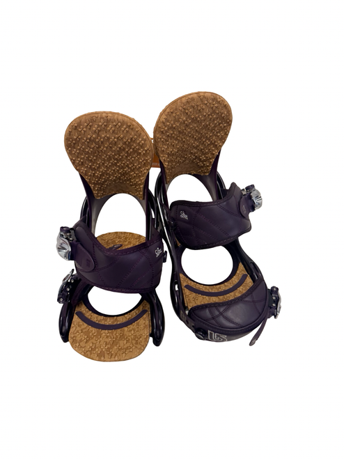 Vist Large View of Product Image Which is Used Burton LEXA Womens Snowboard Bindings Purple MD