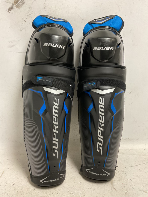 Vist Large View of Product Image Which is Used Bauer SUPREME ONE.8 Senior Shin Guards Black 15"
