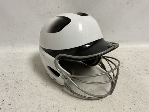 Vist Large View of Product Image Which is Used Easton GHOST HELMET Batting Helmet w/Mask Black And White SM