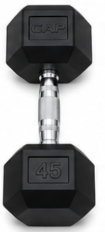 Vist Large View of Product Image Which is New RUBBER DUMBBELL 45 LB