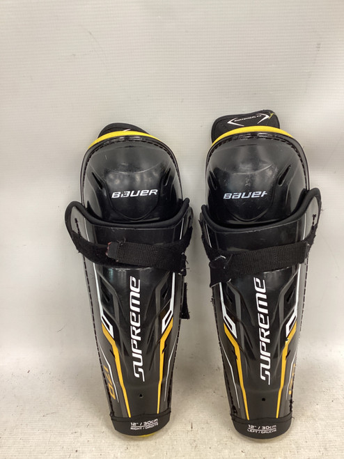 Vist Large View of Product Image Which is Used Bauer SUPREME 170 Junior Shin Guards Black 12"