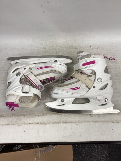 Vist Large View of Product Image Which is Used Lake Placid SUMMIT ADJUSTABLE 1-4 Girls Softboot Skate White Adjustable