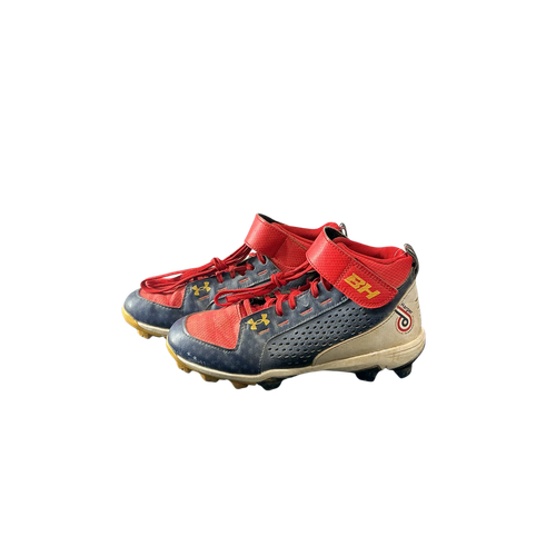 Vist Large View of Product Image Which is Used Under Armour BH FREEDOM BB/SB Cleats White/Red/Navy Junior 04.5