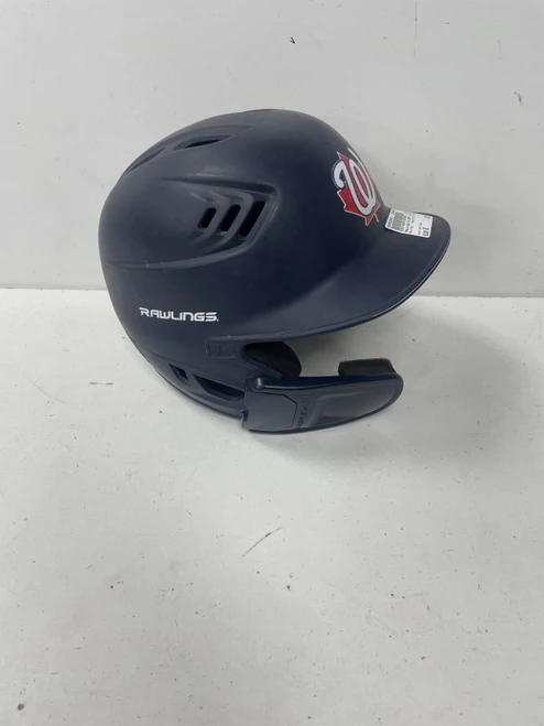 Vist Large View of Product Image Which is Used Rawlings R16 MATT JR W/EXT Batting Helmet No Mask Navy Blue One Size