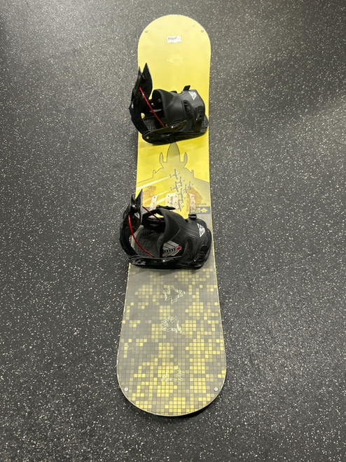 Vist Large View of Product Image Which is Used Burton CRUZER W/ FLITE 1 FLOW BINDINGS Mens Board/Bindings Yellow 160 cm