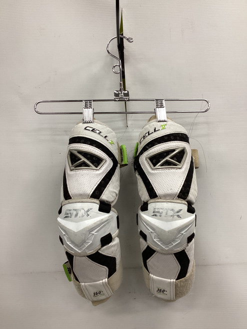 Vist Large View of Product Image Which is Used STX CELL VI ARM PADS Lacrosse Arm Pads/Guards White MD