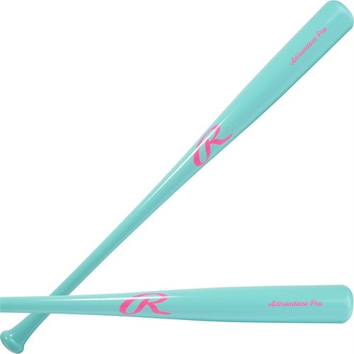Vist Large View of Product Image Which is New Rawlings Adirondack Pro Mix 33" Mint/Pink Wood Baseball Bat R2326MP 