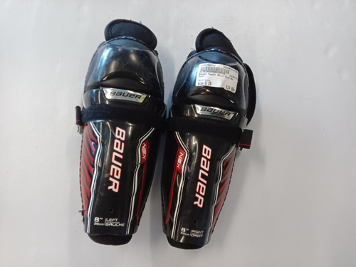 Vist Large View of Product Image Which is Used Bauer Youth Shin Guards Black 8"