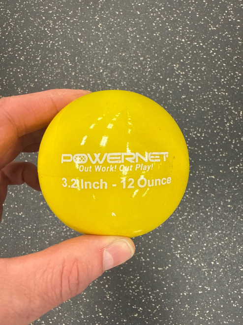 Vist Large View of Product Image Which is New POWERNET WEIGHTED BALL 12OZ YELLOW 3.2"
