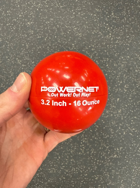 Vist Large View of Product Image Which is New POWERNET WEIGHTED BALL 16 OZ RED 3.2"