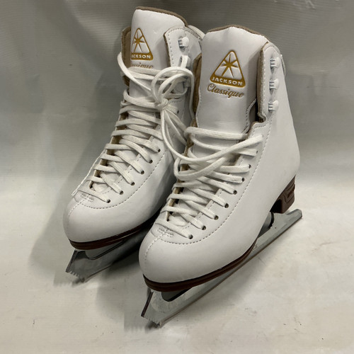 Vist Large View of Product Image Which is Used Jackson CLASSIQUE 1991 12 1/2B Girls Figure Skates White Junior 2.5