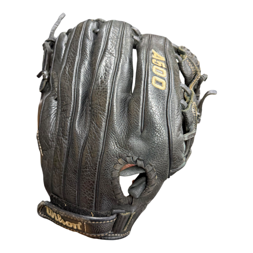 Vist Large View of Product Image Which is Used Wilson A500 BB/SB Glove RH Throw Black 11 1/2"