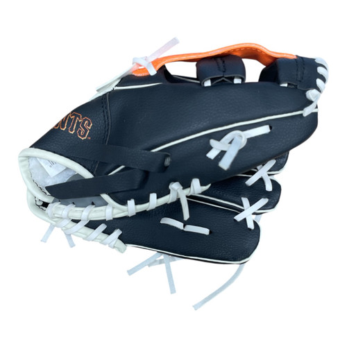Vist Large View of Product Image Which is Used GIANTS GLOVE BB/SB Glove RH Throw Black And Orange 9 1/2"