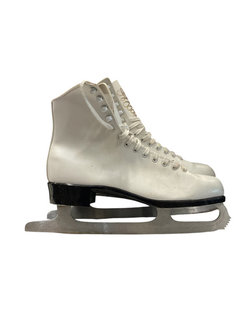 Vist Large View of Product Image Which is Used Lange FIGURE SKATES SZ 10 WomensFigure Skate White Senior 10