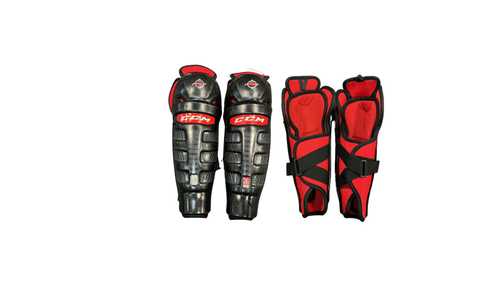 Vist Large View of Product Image Which is Used CCM YOUNG GUNS Junior Shin Guards Red 11"