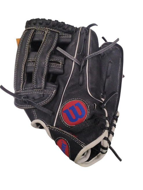Vist Large View of Product Image Which is Used Wilson A450 BB/SB Glove RH Throw Black 12"