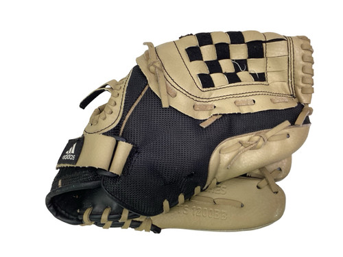 Vist Large View of Product Image Which is Used Adidas EAZY CLOSE BB/SB Glove RH Throw Black And Natural 12"