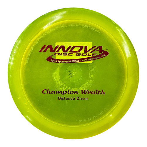 Vist Large View of Product Image Which is Used Innova CHAMPION WRAITH PFN Disc Golf Driver Yellow 168g