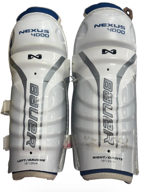 Vist Large View of Product Image Which is Used Bauer NEXUS 4000 Intermediate Shin Guards White 10"