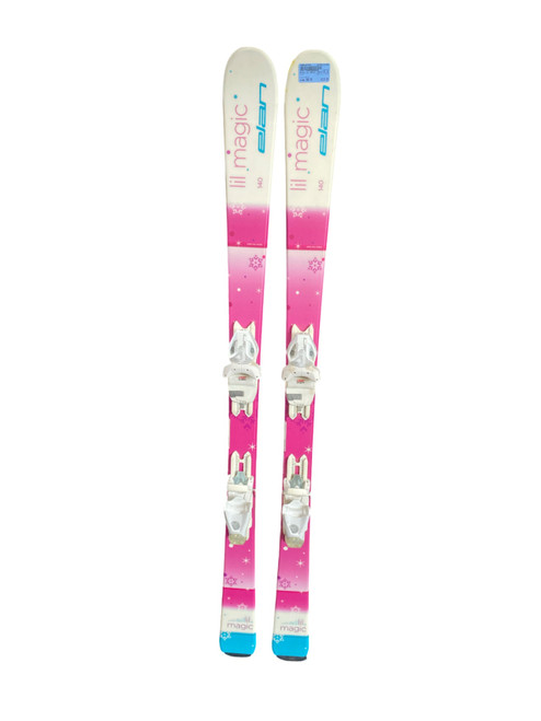 Vist Large View of Product Image Which is Used Elan LIL MAGIC Girls DH Ski/Binding White 140 cm