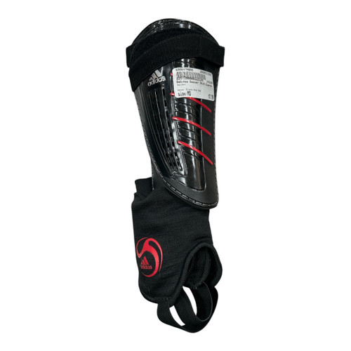 Vist Large View of Product Image Which is Used Adidas Soccer Shin Guards Adult Black And Red MD
