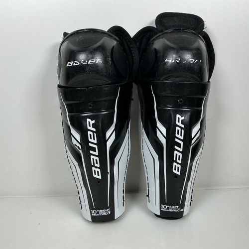 Vist Large View of Product Image Which is Used Bauer Legacy Youth Shin Guards Black 10"