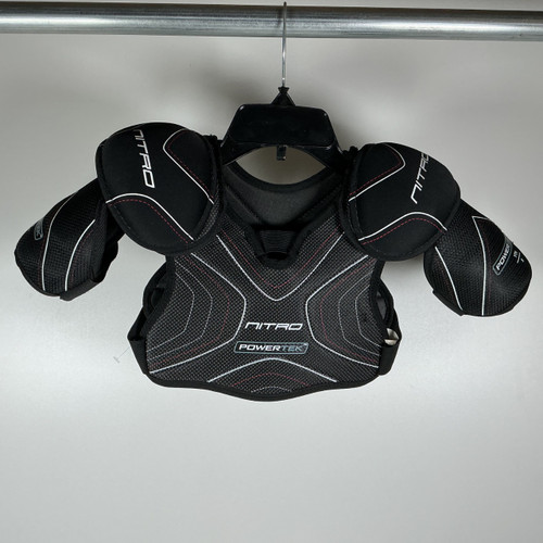 Vist Large View of Product Image Which is Used Powertek Nitro Youth Shoulder Pads SM