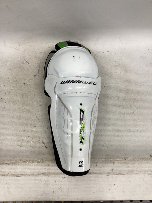 Vist Large View of Product Image Which is Used WinnWell GX-4 SHIN PADS Junior Shin Guards White 10"
