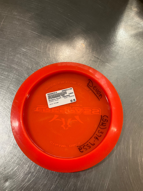Vist Large View of Product Image Which is Used Dynamic Discs TRESPASS Disc Golf Driver Orange