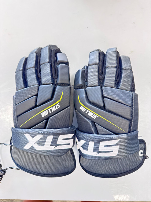 Vist Large View of Product Image Which is Used STX STALLION 200 Lacrosse Gloves Junior Black LG