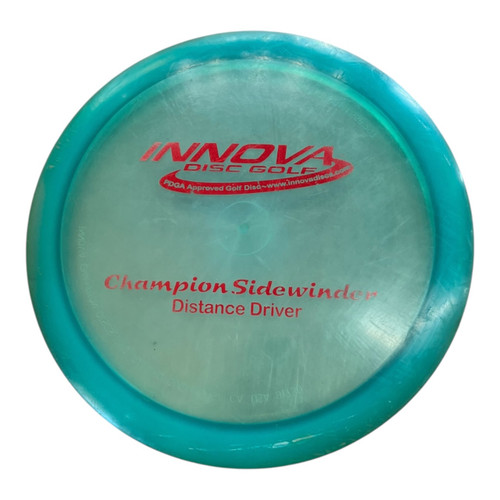 Vist Large View of Product Image Which is Used Innova CHAMPION PFN SIDEWINDER Disc Golf Driver Turquoise 150g