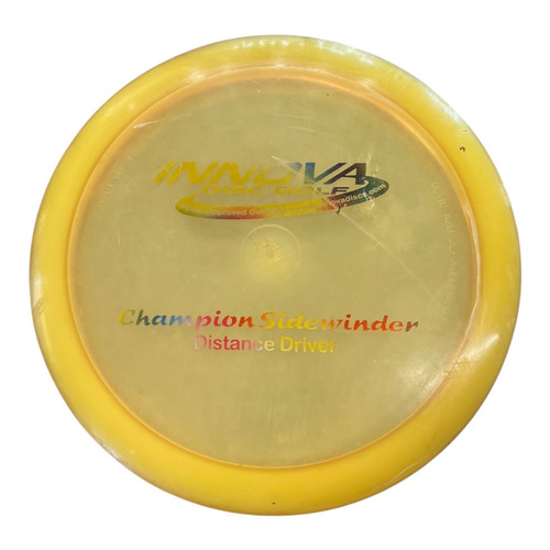 Vist Large View of Product Image Which is Used Innova CHAMPION PFN SIDEWINDER Disc Golf Driver Yellow 171g