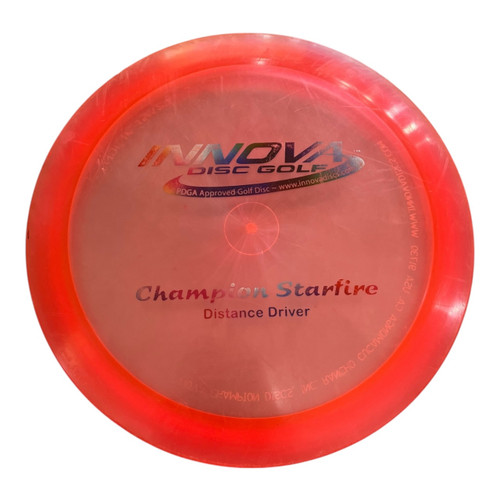 Vist Large View of Product Image Which is Used Innova CHAMPION PFN STARFIRE Disc Golf Driver Red 162g