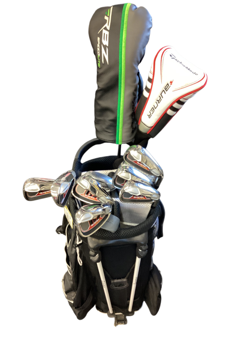 Vist Large View of Product Image Which is Used Taylormade BURNER PLUS W WOODS PUTTER BAG Mens Package Set RH Black 12 Piece