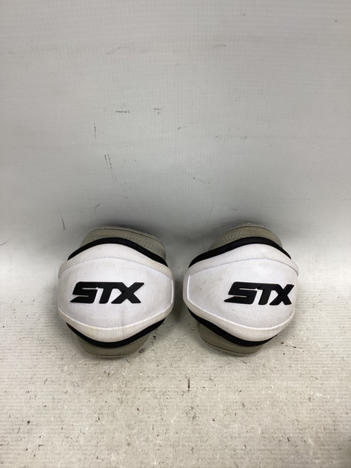 Vist Large View of Product Image Which is Used STX CAPS Lacrosse Arm Pads/Guards White SM